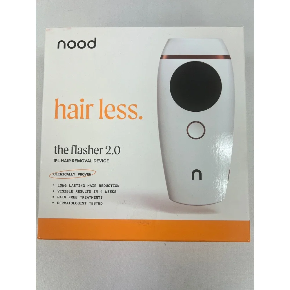 Nood The Flasher 2.0 IPL Hair Removal Device Unisex White Pain Free Treatment